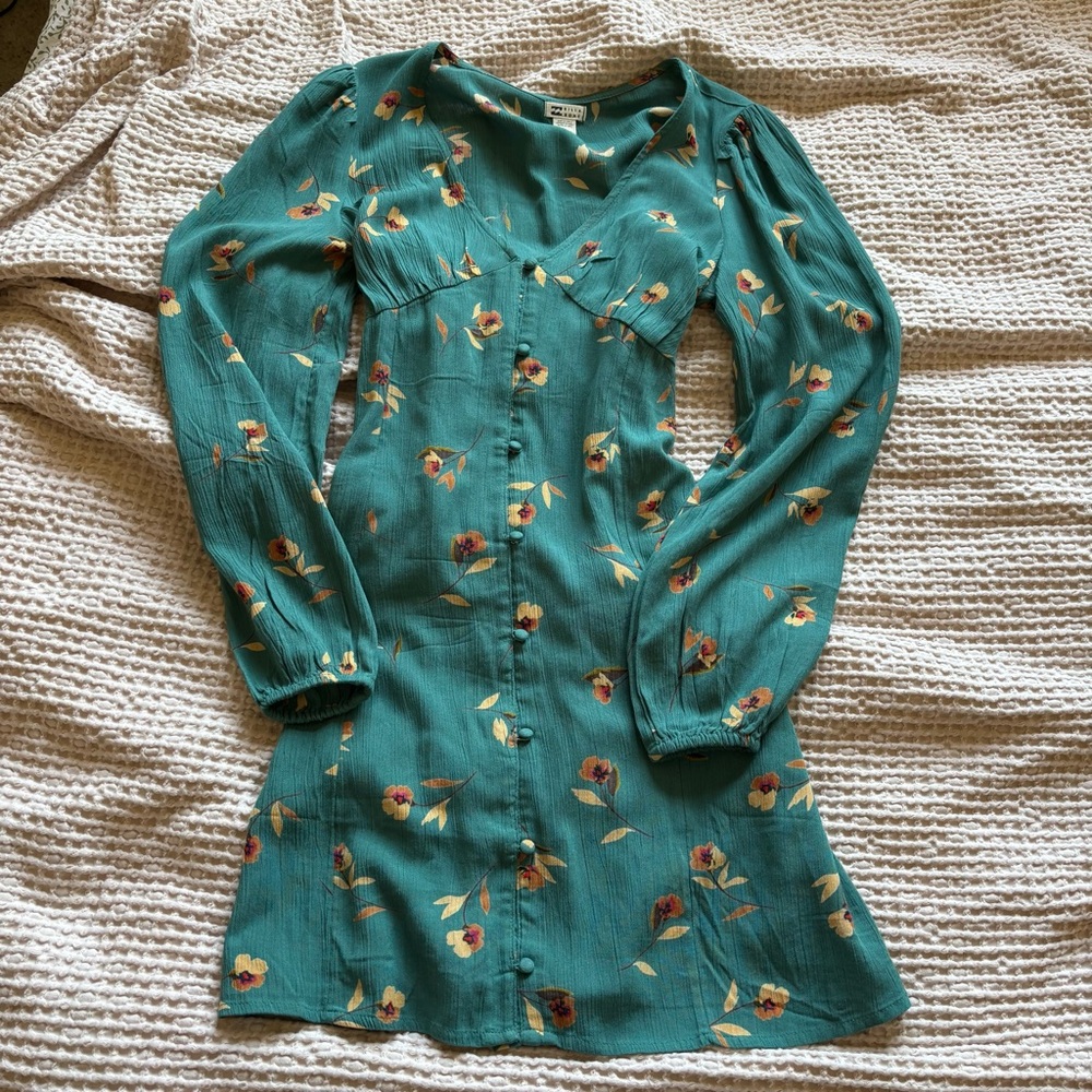 Billabong Green Long Sleeve Dress - Picture 4 of 6